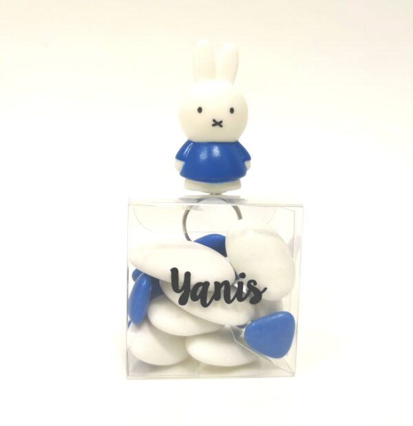 clip miffy lapin bleu marine, dragees bapteme dragees naissance