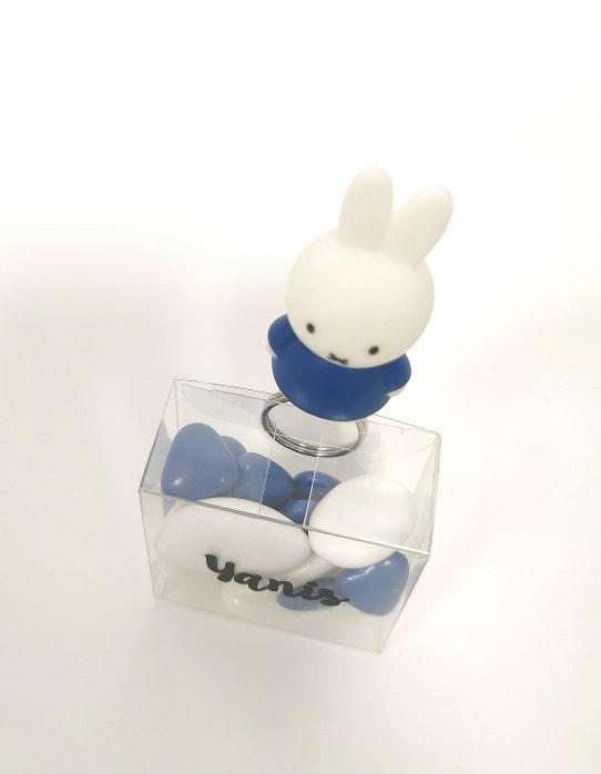 clip miffy lapin bleu marine, dragees bapteme dragees naissance
