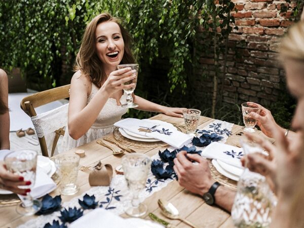 Décoration branches de feuilles rose poudré - lot de 9