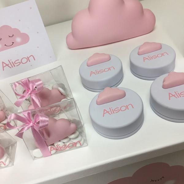 Porte clés Nuage - Rose