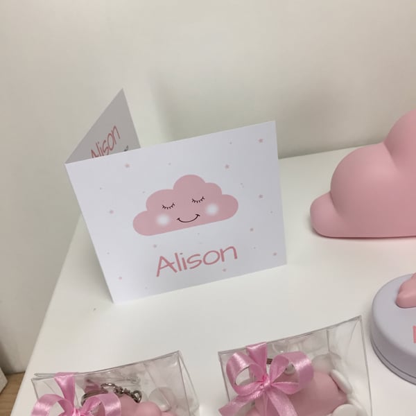 Tirelire Nuage rose dragees naissance