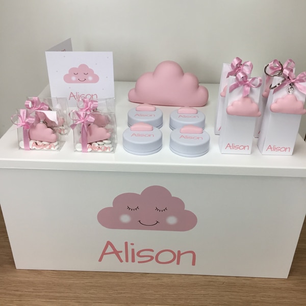 Tirelire Nuage rose dragees naissance