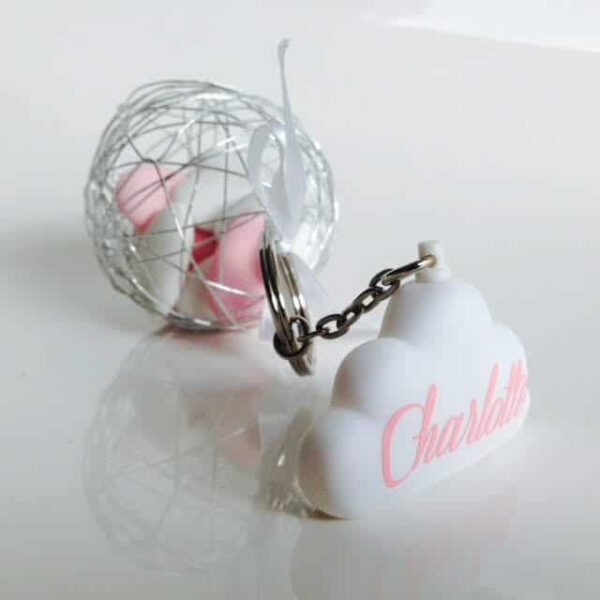 Porte clés Nuage - Blanc