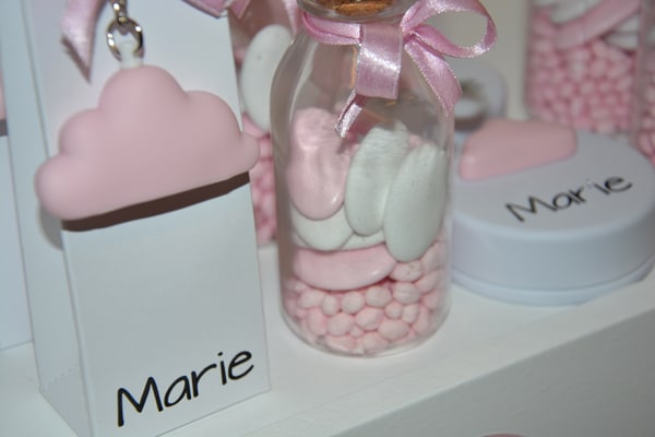 Porte clés Nuage - Rose