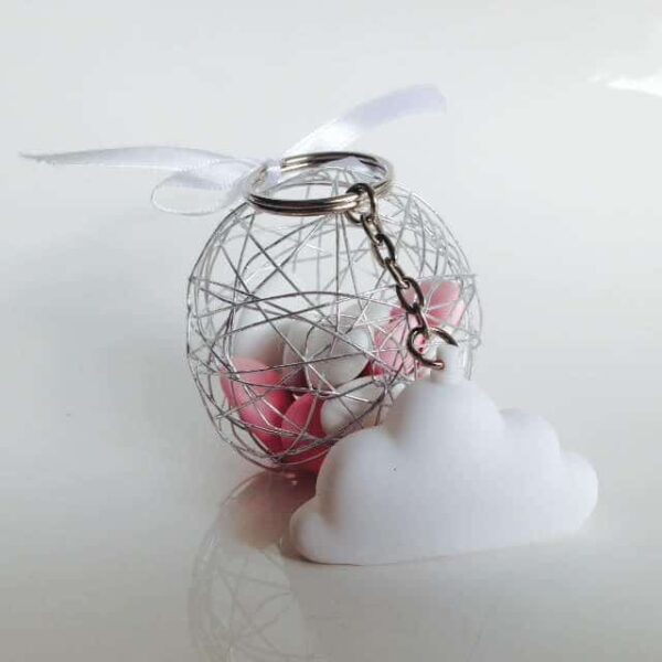 Porte clés Nuage - Blanc