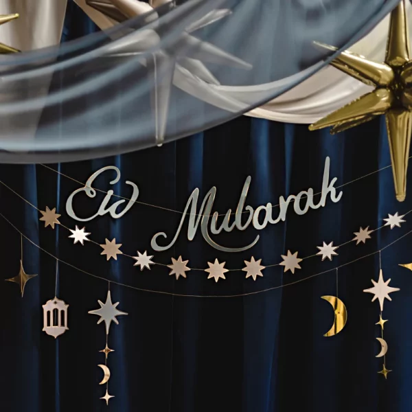 Guirlande "Eid Mubarak" avec motifs