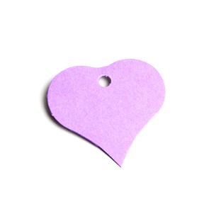 Etiquette dragées coeur parme