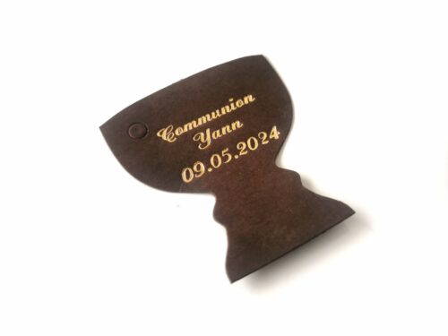 Etiquette dragées calice chocolat