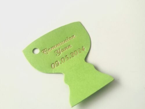 Etiquette dragées calice vert