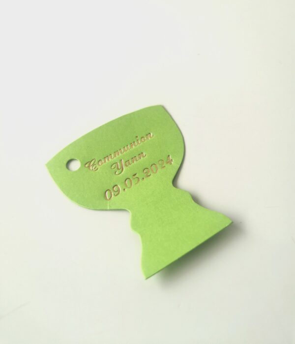 Etiquette dragées calice vert