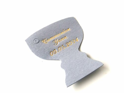 Etiquette dragées calice gris