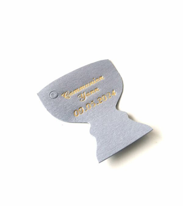 Etiquette dragées calice gris