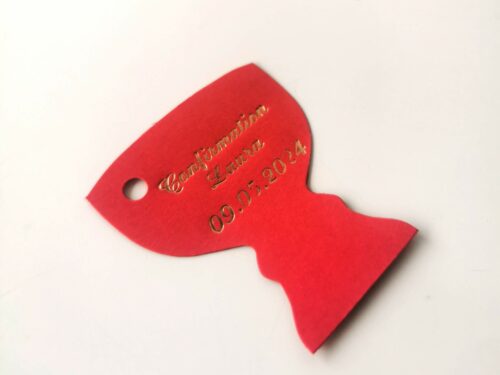 Etiquette dragees communion rouge calice