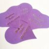 Etiquette dragées coeur violet