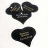 etiquette dragées coeur noir