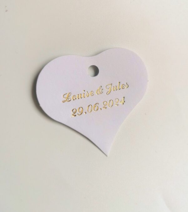 etiquette dragées coeur blanc