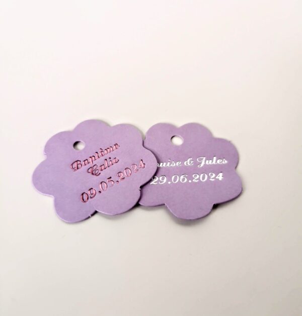 Etiquette dragées fleur