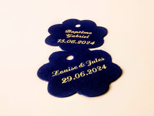 etiquette dragees bleu