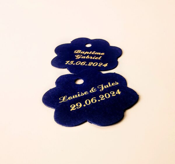 etiquette dragees bleu