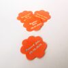 Etiquette dragées orange fleur