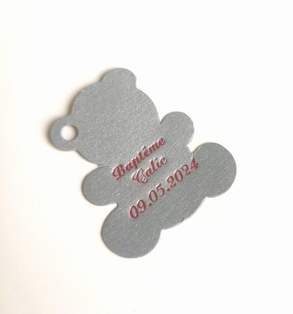 Etiquette dragées ourson gris