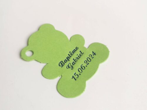 Etiquette dragées ourson vert