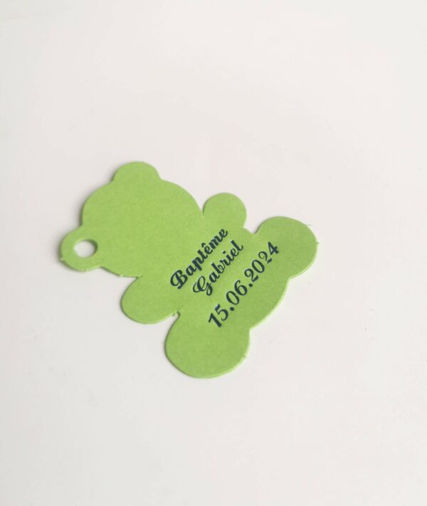 Etiquette dragées ourson vert