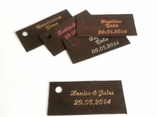 Etiquette dragees rectangle chocolat