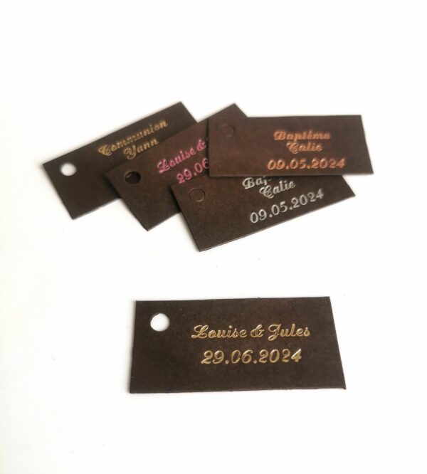 Etiquette dragees rectangle chocolat