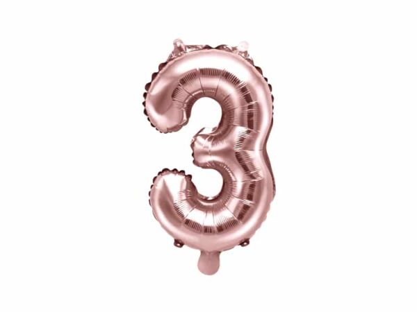 ballon chiffre 3 rose gold