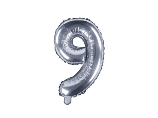 ballon chiffre 9 argent
