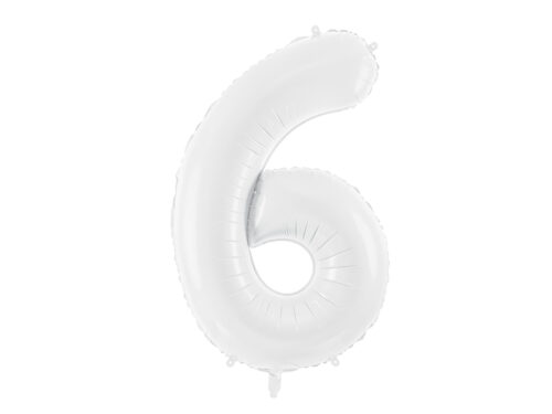 Ballon chiffre 6 blanc