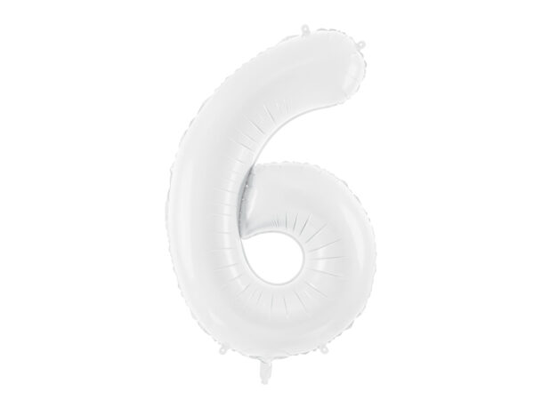 Ballon chiffre 6 blanc
