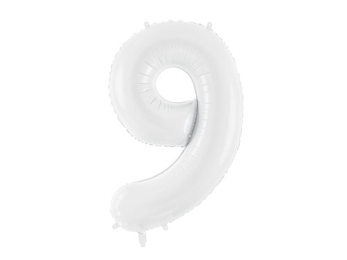 Ballon chiffre 9 blanc
