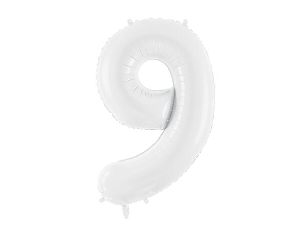 Ballon chiffre 9 blanc