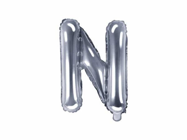 ballon lettre N argent