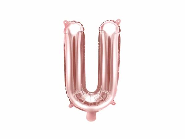 ballon lettre U rose gold