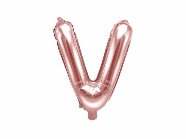 ballon lettre V rose gold