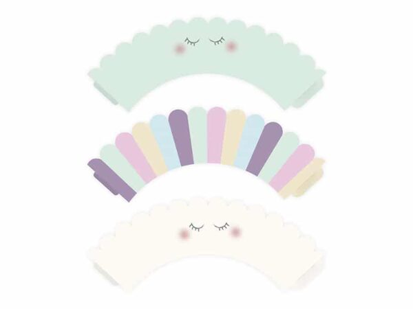 Contours pour cupcakes "cils" - Lot de 6