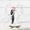 Figurine mariés coeur blanc