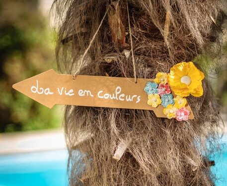 Fleche pancarte mariage kraft