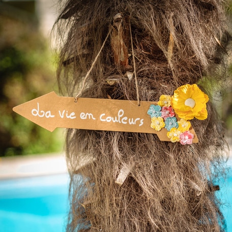 Fleche pancarte mariage kraft