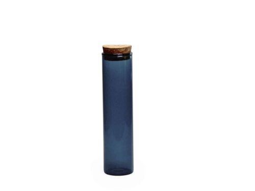 éprouvette tube en verre bleu