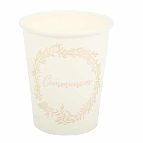 Gobelet communion blanc et or
