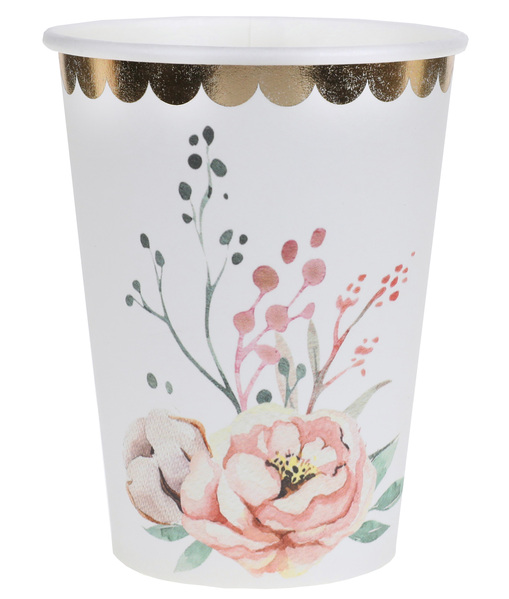 Gobelet fleuri liseré Or