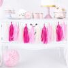 Guirlande tassel pompon rose