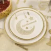 Assiette "Aid Moubarak" - Blanc et Or - Lot de 6