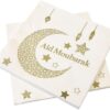 Serviette "Aid Moubarak" - Blanc et Or - Lot de 20