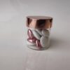 Pot en verre dragees rose gold