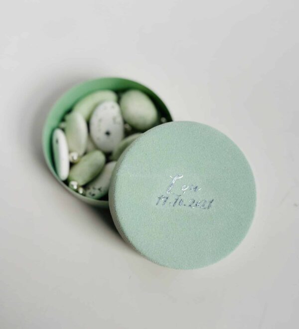 Boîte velours vert eucalyptus